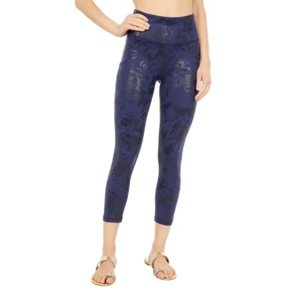 Lilly Pulitzer Luxletic XXS women’s leggings true navy shoreline foil camo
